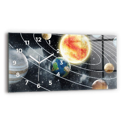 Horloge rectangulaire horizontale Système solaire