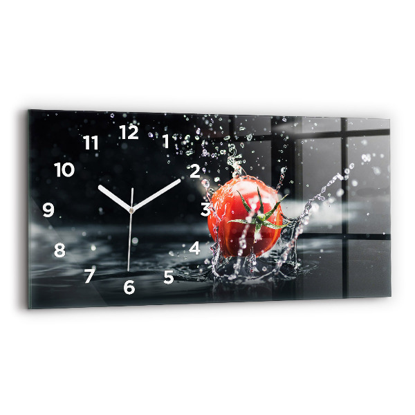 Horloge horizontale en verre Tomate