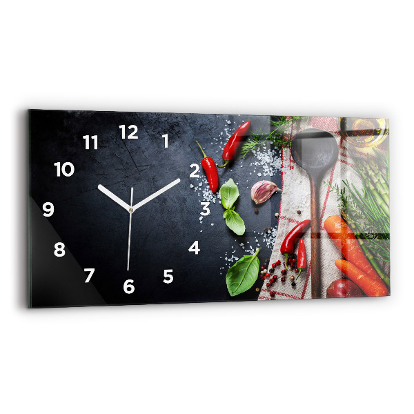 Horloge murale horizontale Légumes