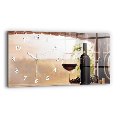 Horloge horizontale en verre Bouteilles de vin