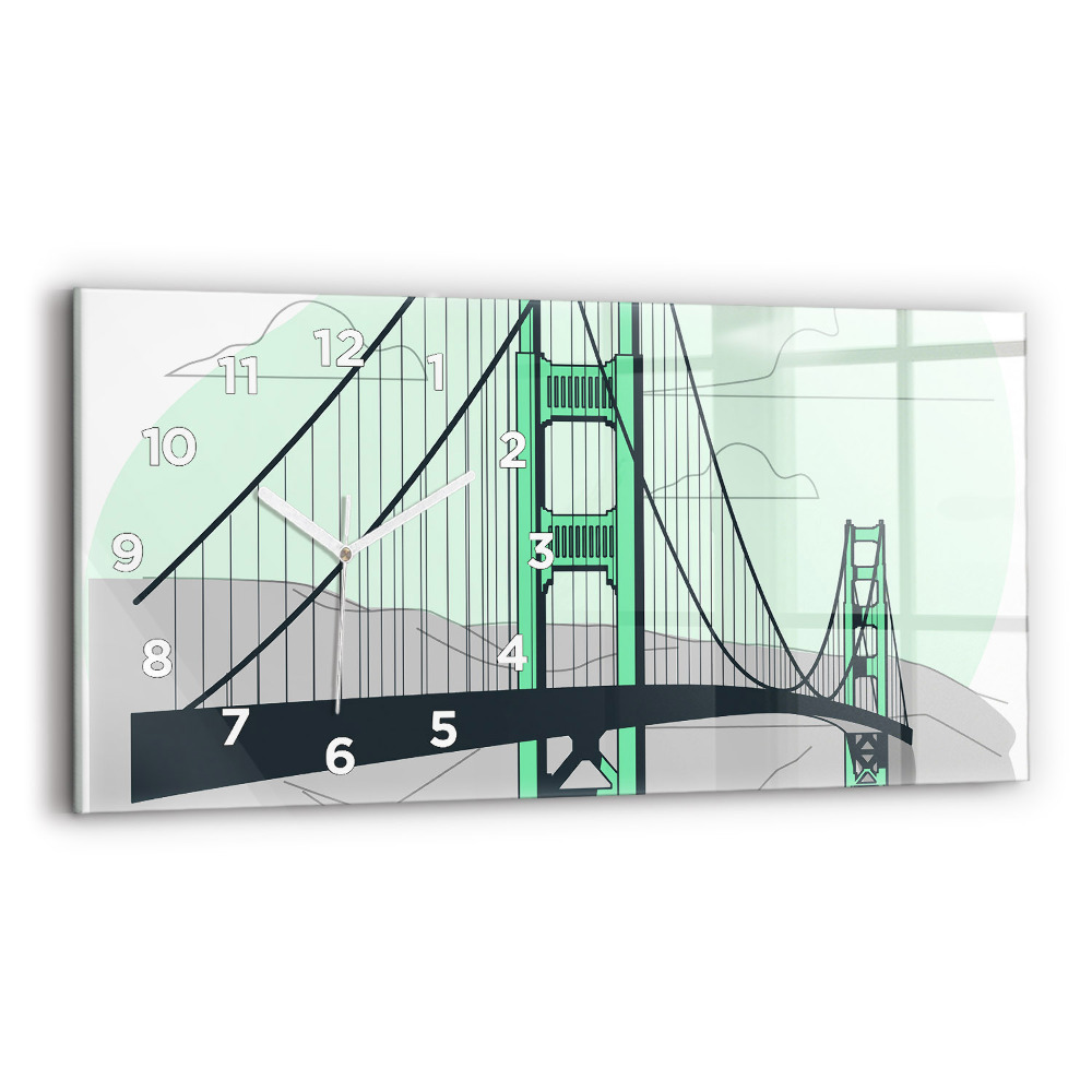 Horloge rectangulaire horizontale Pont vert
