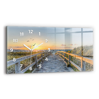 Horloge rectangulaire horizontale Vacances à la plage