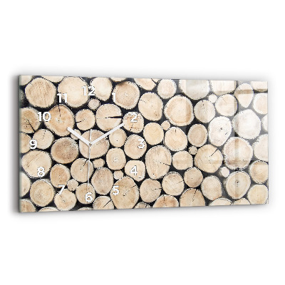 Horloge murale horizontale Souches d'arbres tronquées