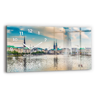 Horloge rectangulaire horizontale Binnenalster à Hambourg