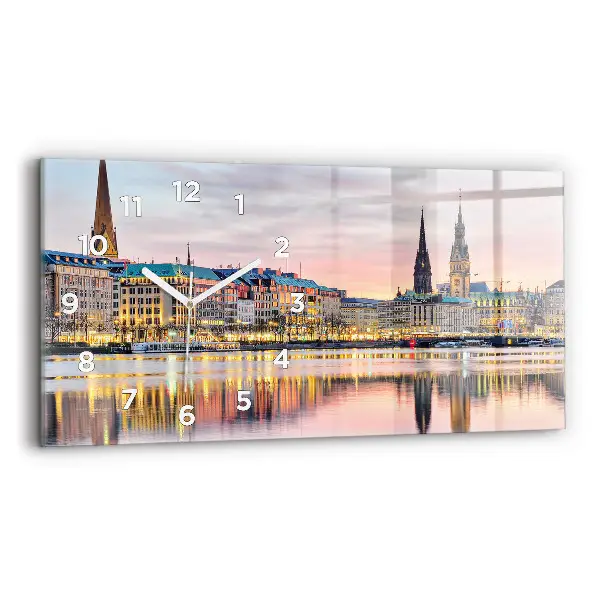 Horloge horizontale en verre Alster à Hambourg