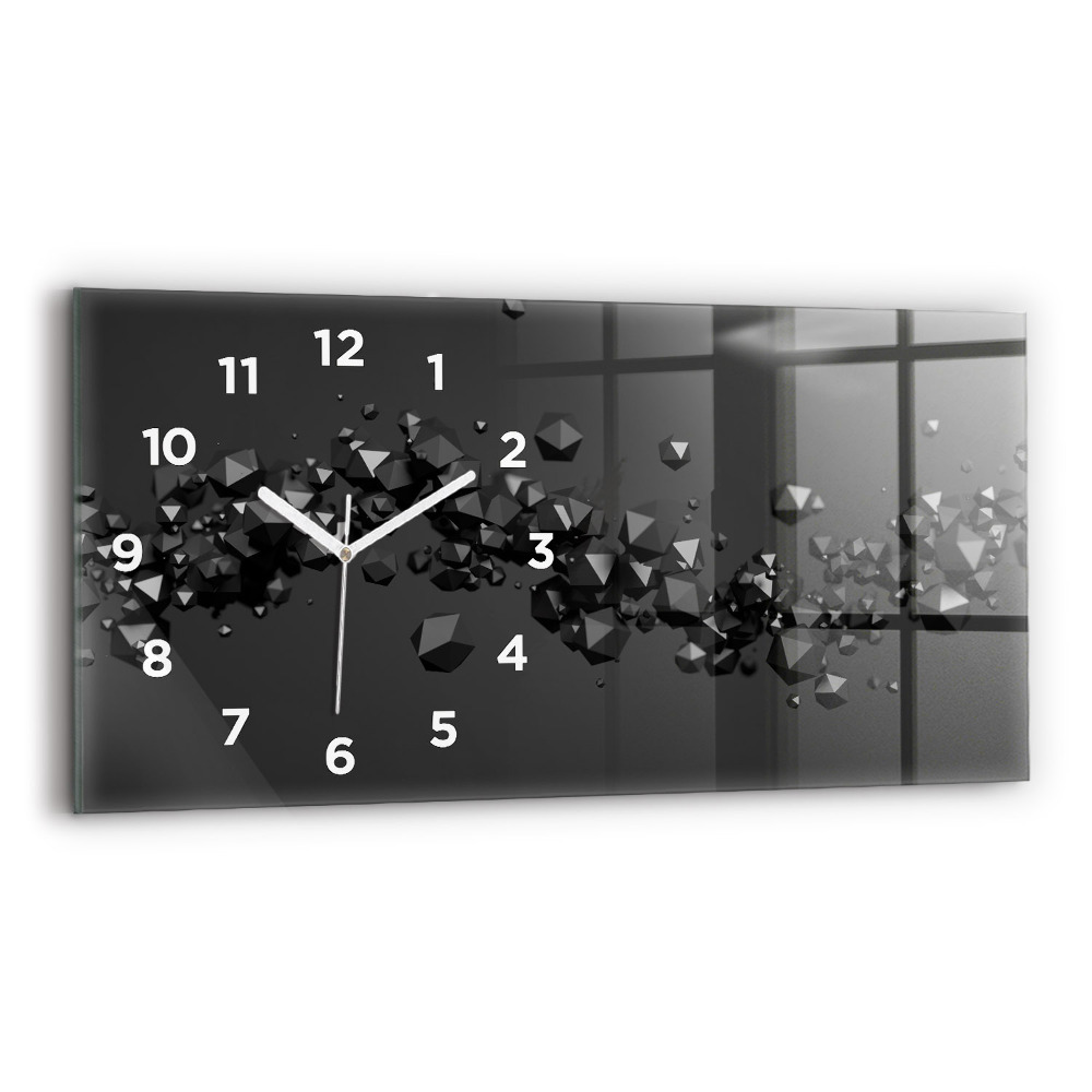 Horloge horizontale en verre Abstraction noire