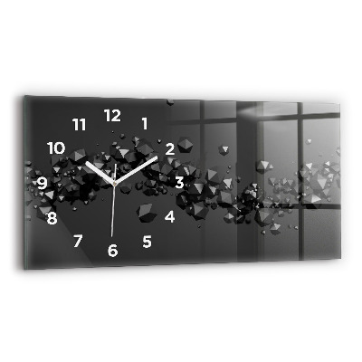Horloge horizontale en verre Abstraction noire