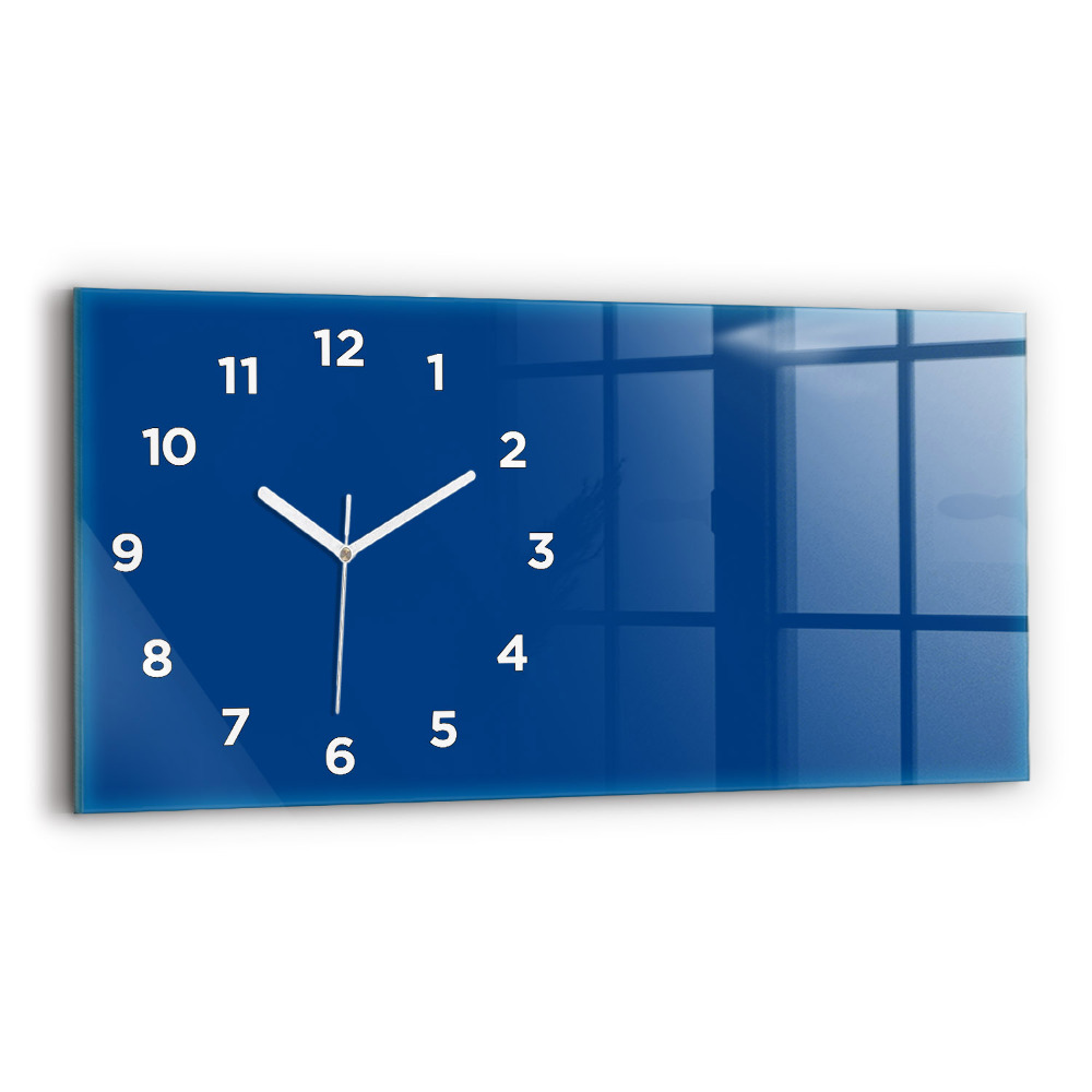 Horloge horizontale en verre Couleur bleu