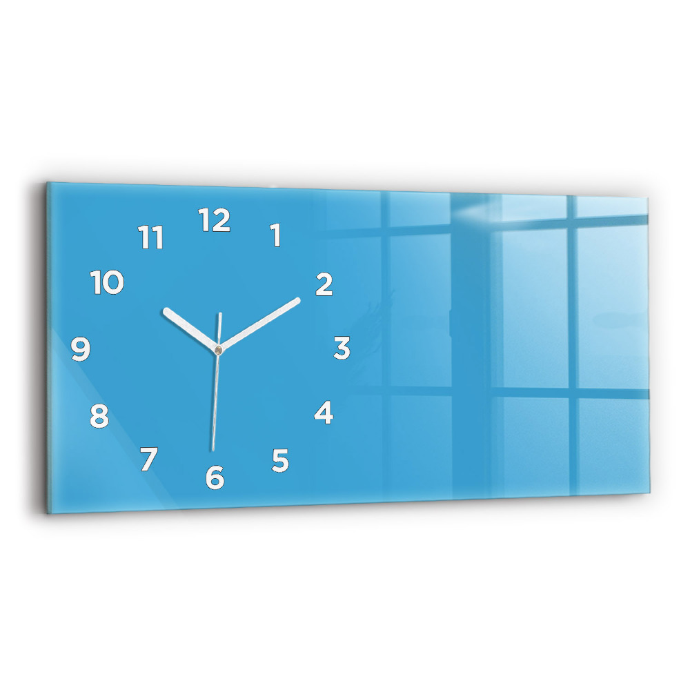 Horloge horizontale en verre La couleur bleue