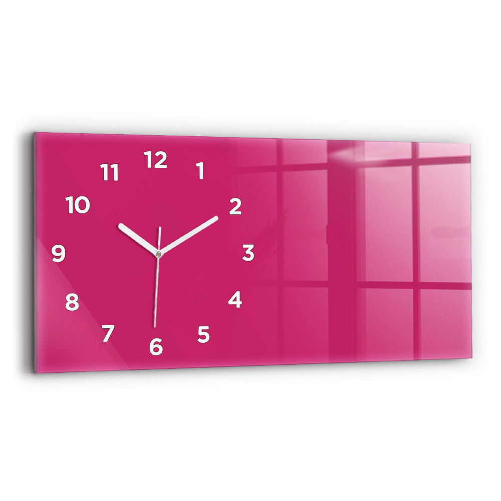Horloge murale horizontale Couleur rose vif