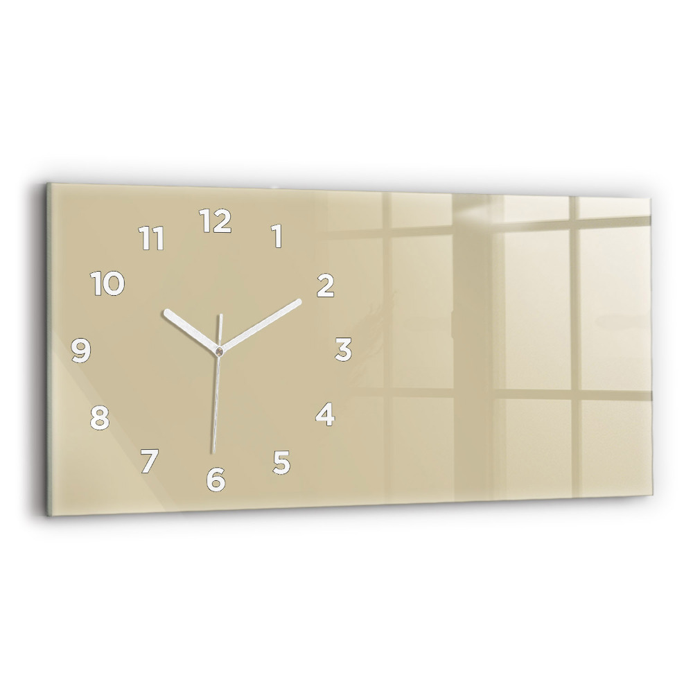Horloge horizontale en verre Couleur beige
