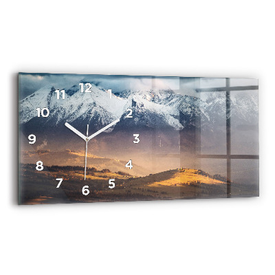 Horloge horizontale en verre Panorama hivernal des Tatras