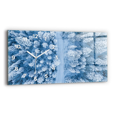 Horloge murale horizontale Forêt vue d'oiseau Drone