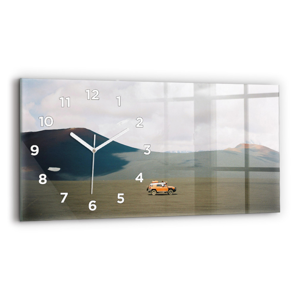 Horloge murale horizontale Véhicule dans le désert du Kamchatka
