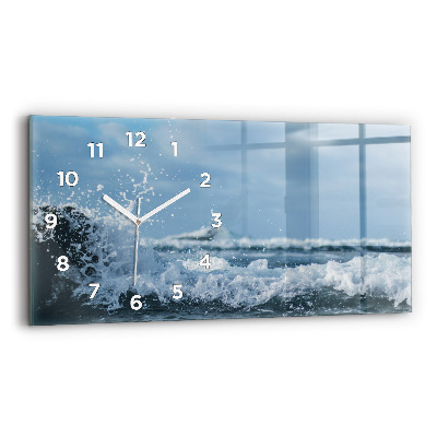 Horloge rectangulaire horizontale Photographie de vagues
