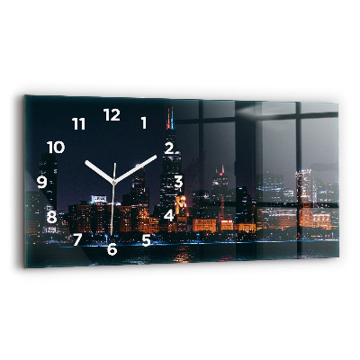 Horloge horizontale en verre Paysage urbain de Chicago