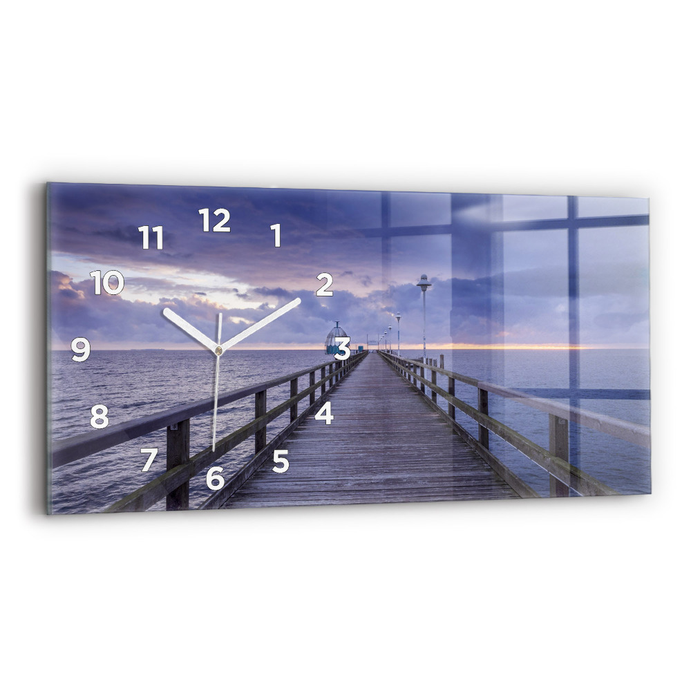 Horloge murale horizontale Jetée sur la mer Baltique