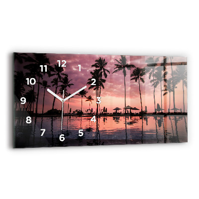 Horloge rectangulaire horizontale Palmiers à Hawaï