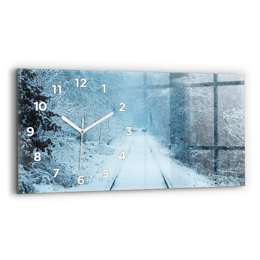 Horloge murale horizontale Cerfs sur les chemins