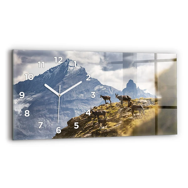 Horloge rectangulaire horizontale Chèvre dans la vallée d'Aoste