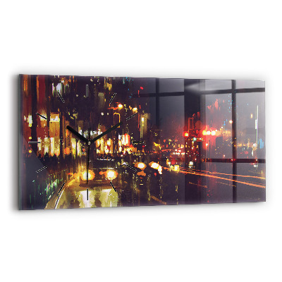 Horloge rectangulaire horizontale Ville peinte
