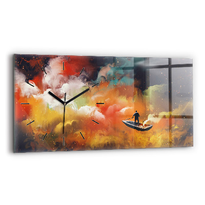Horloge horizontale en verre Image abstraite