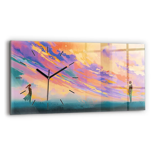 Horloge horizontale en verre Amour platonique