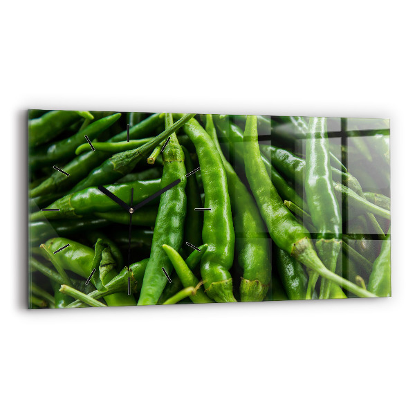 Horloge rectangulaire horizontale Poivre vert