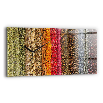 Horloge murale horizontale Rangées d'épices