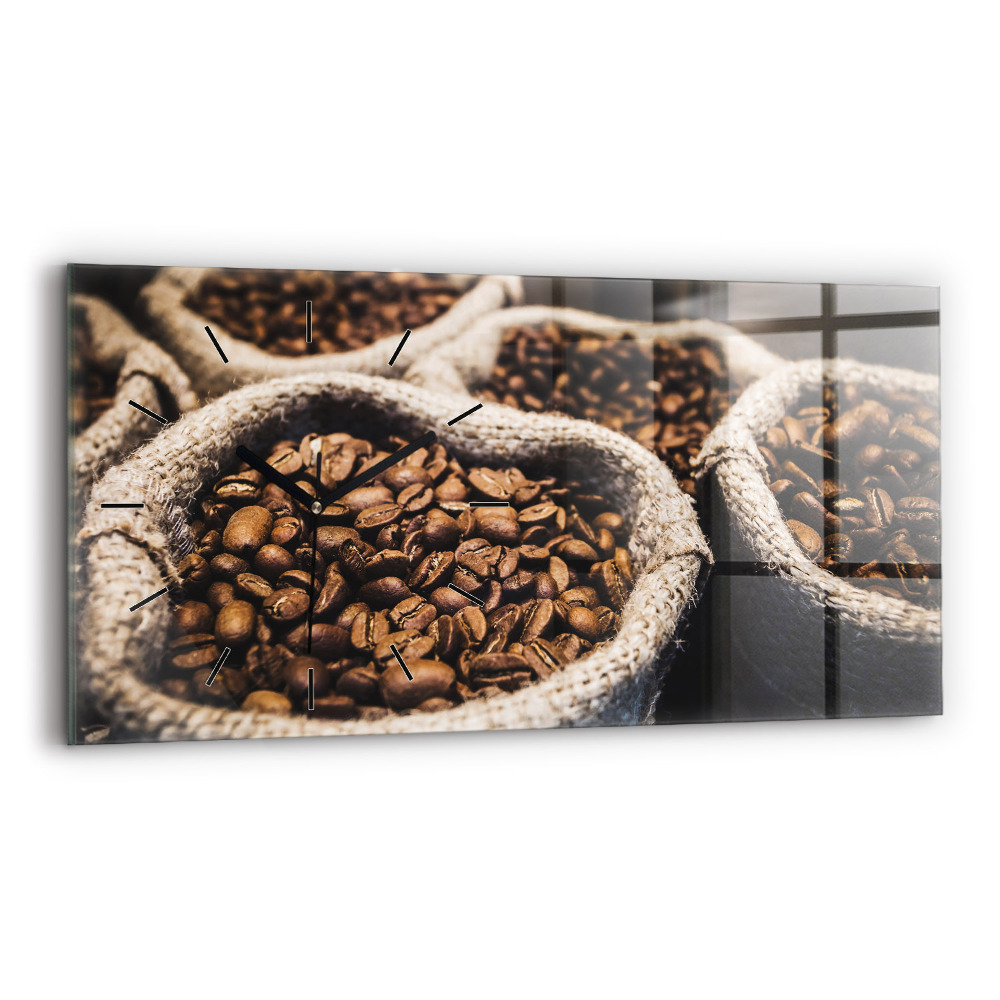 Horloge horizontale en verre Sacs de café