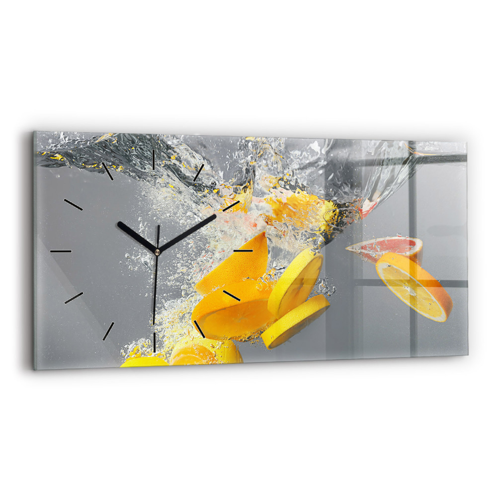 Horloge murale horizontale Agrumes dans l'eau