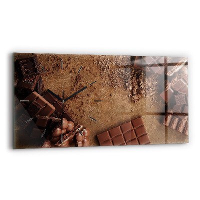 Horloge horizontale en verre Barres de chocolat