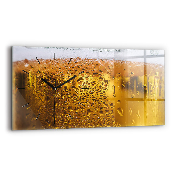 Horloge horizontale en verre Chope de bière
