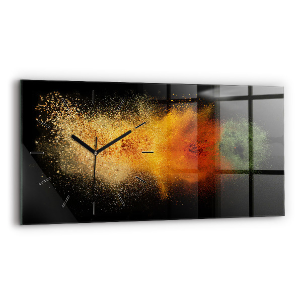 Horloge murale horizontale Épices éparpillées