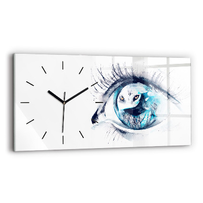 Horloge murale horizontale Illustration d'un loup