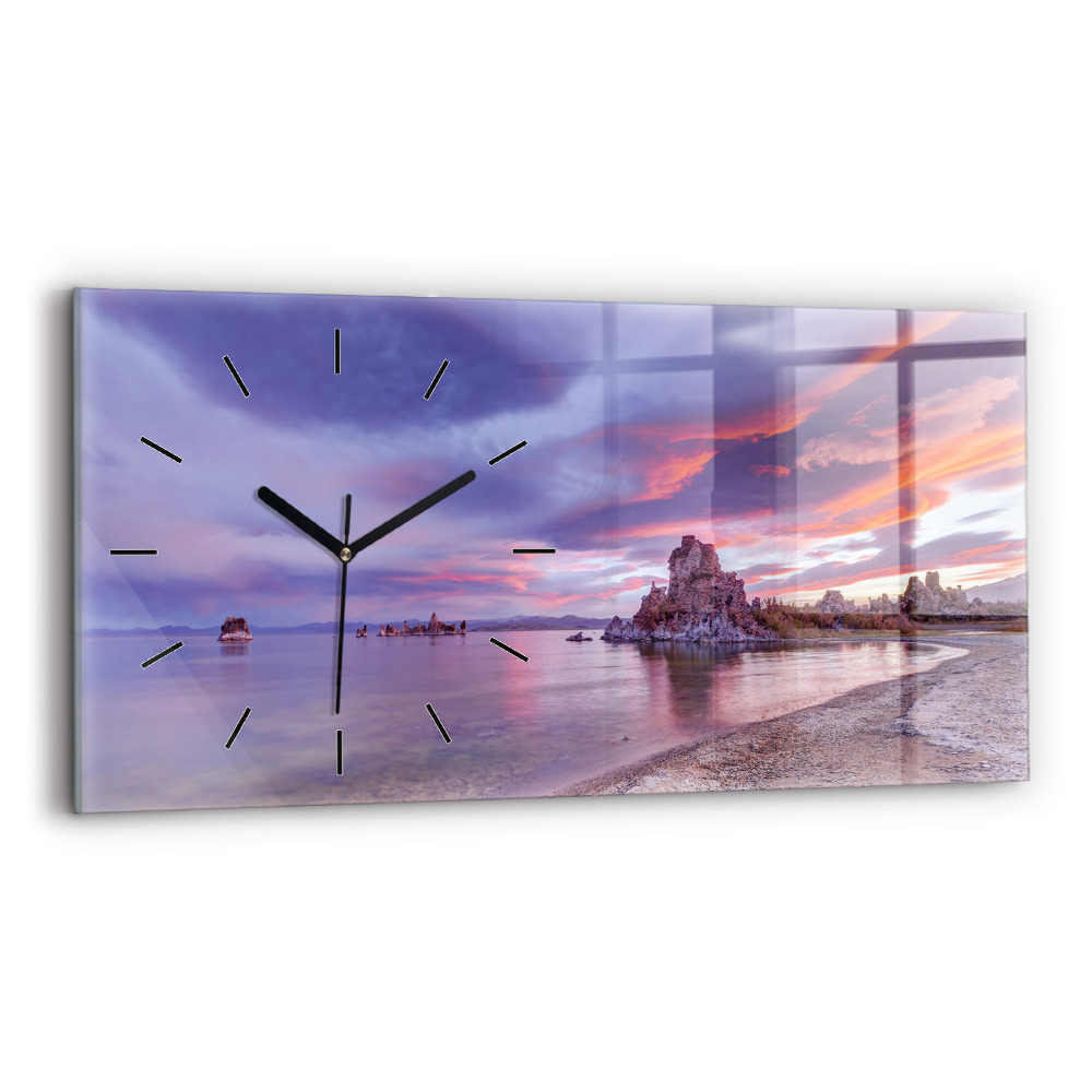 Horloge horizontale en verre Lever de soleil en Californie