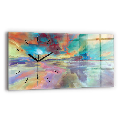 Horloge murale horizontale Paysage abstrait