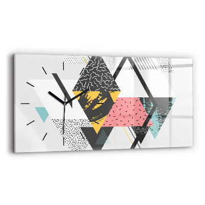 Horloge horizontale en verre Motif géométrique