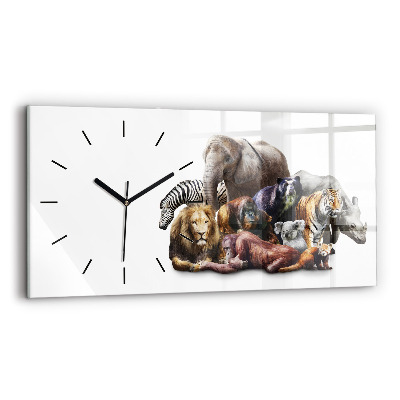 Horloge rectangulaire horizontale Animaux sauvages