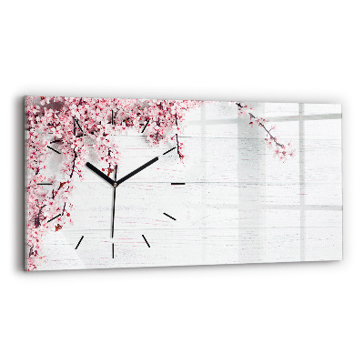 Horloge murale horizontale Fleurs de printemps