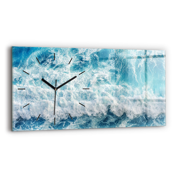 Horloge rectangulaire horizontale Vagues de la mer