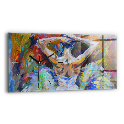 Horloge rectangulaire horizontale Ballerine peinte