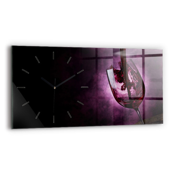 Horloge murale horizontale Verre à vin