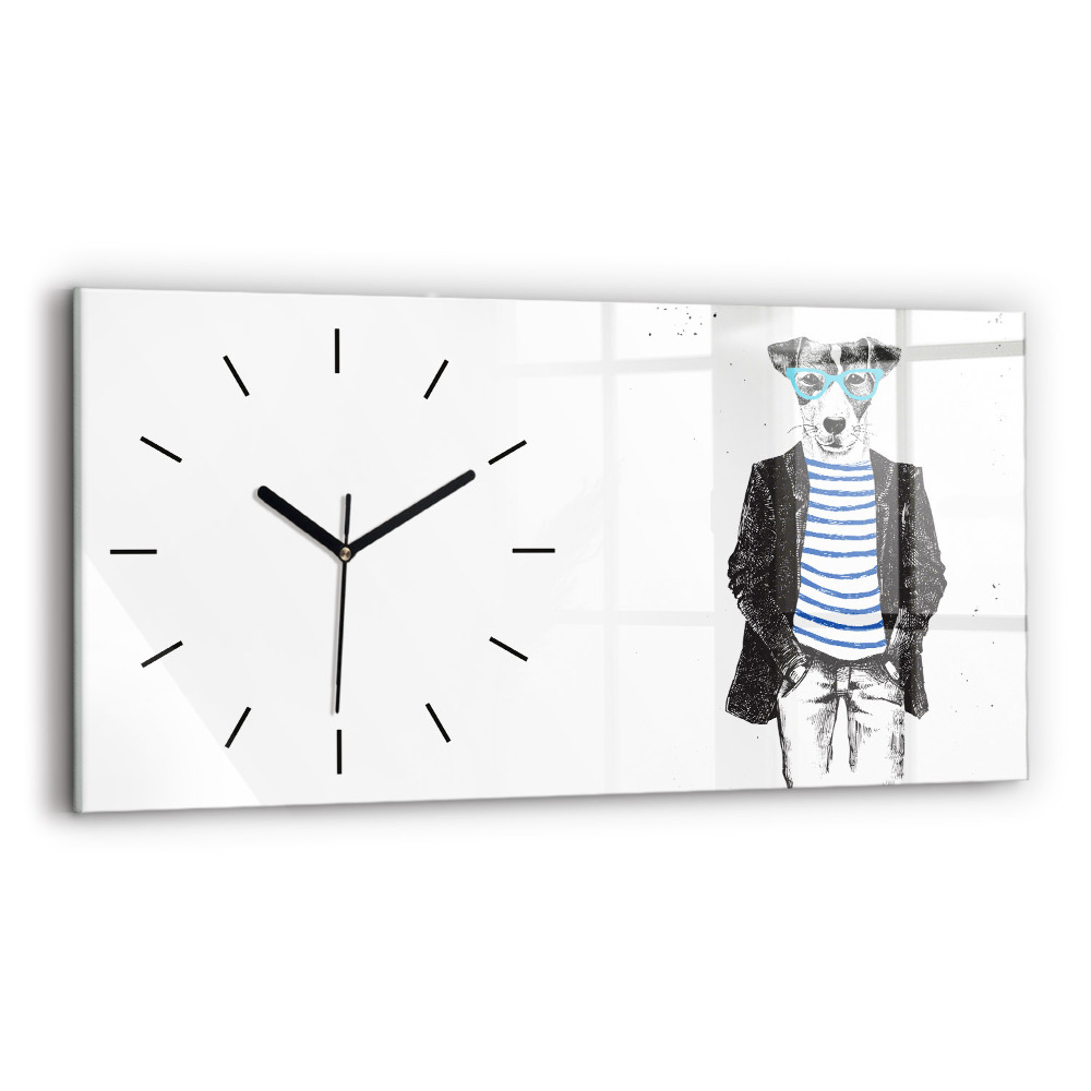 Horloge murale horizontale Chien dans un corps humain