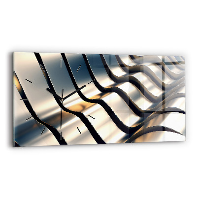 Horloge horizontale en verre Motif argenté