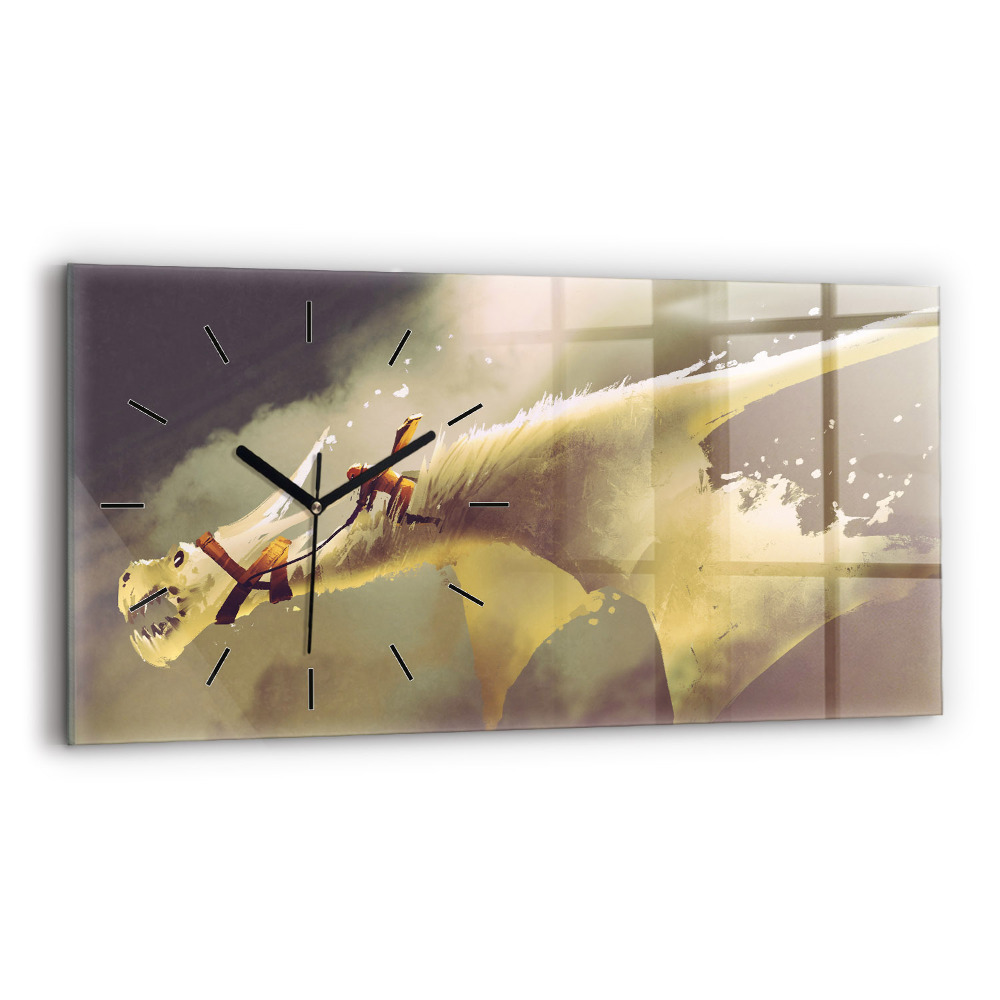 Horloge horizontale en verre Illustration d'un dragonnier