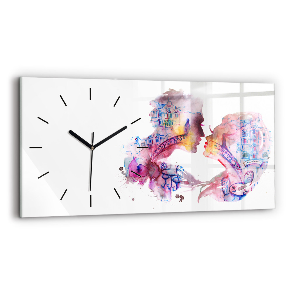 Horloge horizontale en verre Deux corps, une âme