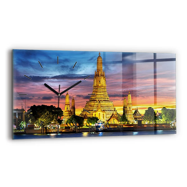 Horloge horizontale en verre Temple à Bangkok