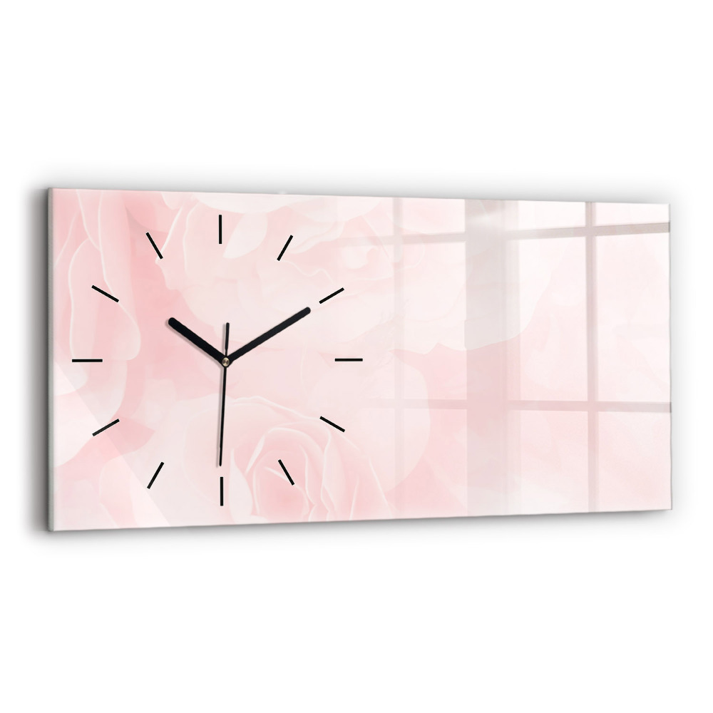 Horloge rectangulaire horizontale Roses en fleurs