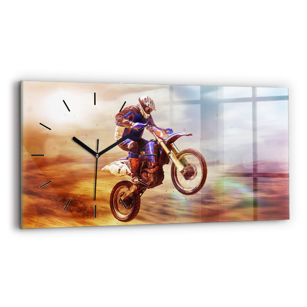 Horloge murale horizontale Motocross enduro